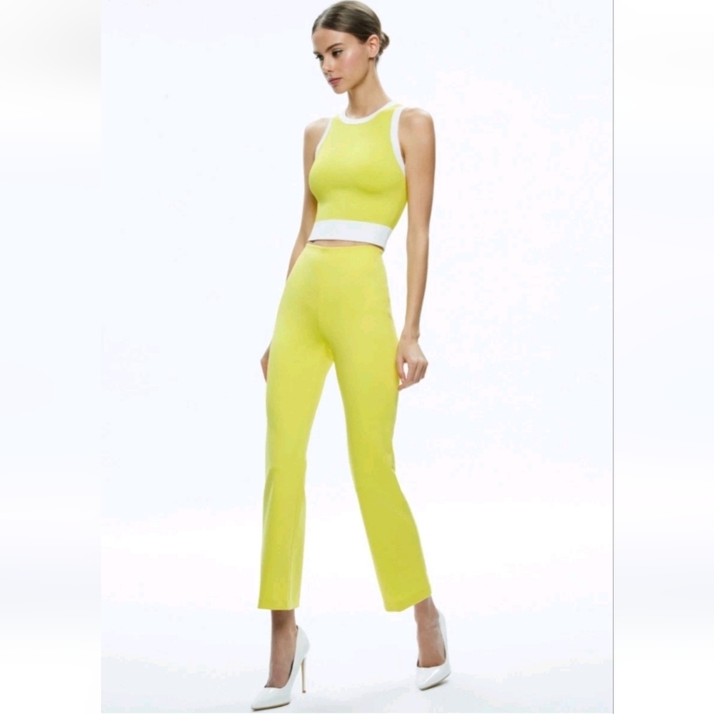 ALICE + OLIVIA RMP MID RISE BACK-ZIP BOOTCUT ANKLE PANT - Picture 8 of 16